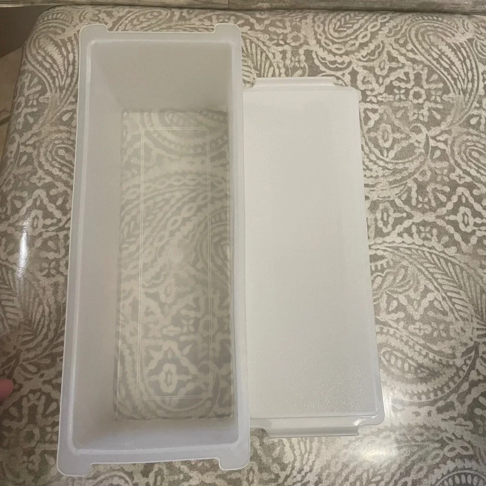 Vintage Tupperware Sheer White cheese Keeper Container with Lid 616-4